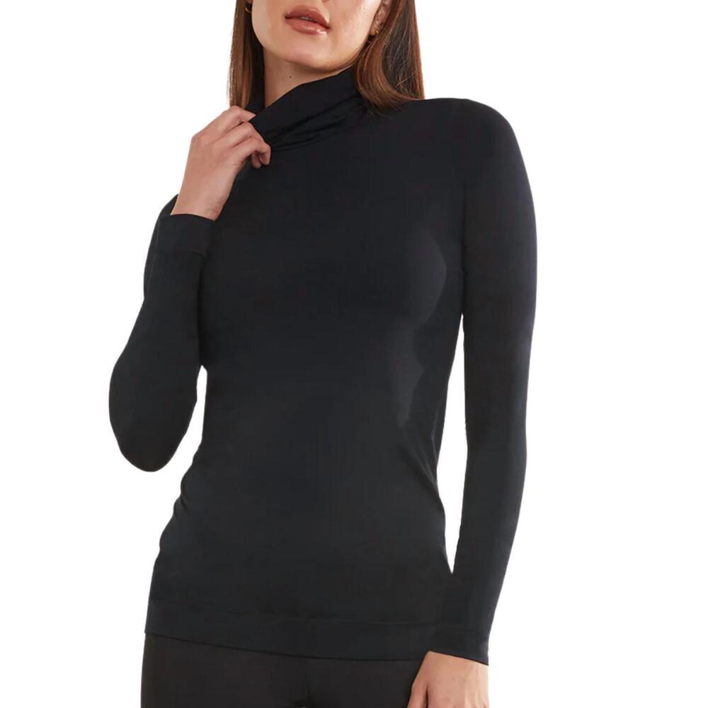 NEW COMMANDO butter long sleeve turtleneck top in black